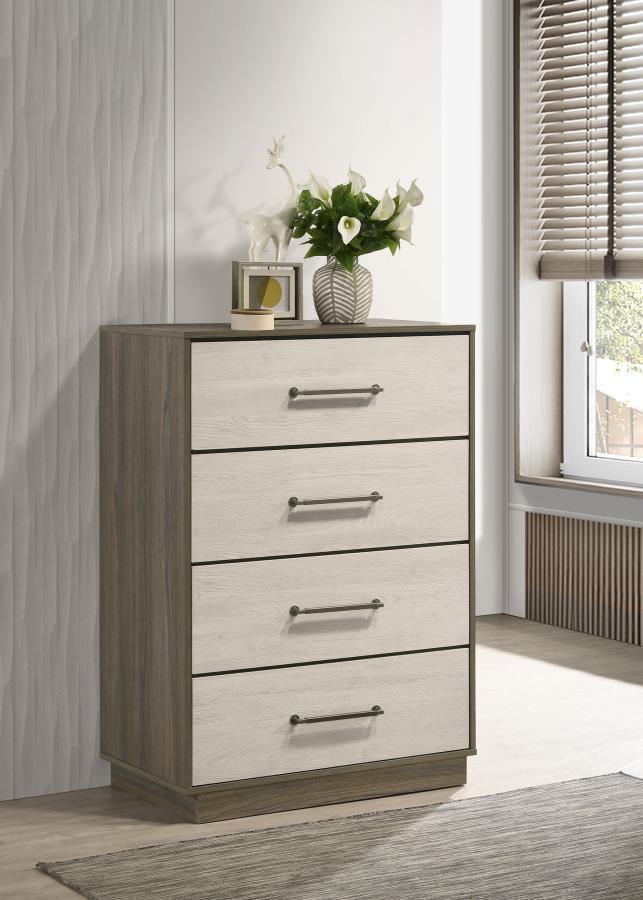 Fenwick - 4-Drawer Chest Of Drawers - Gray Oak by Coaster Fine Furniture | Bel Furniture