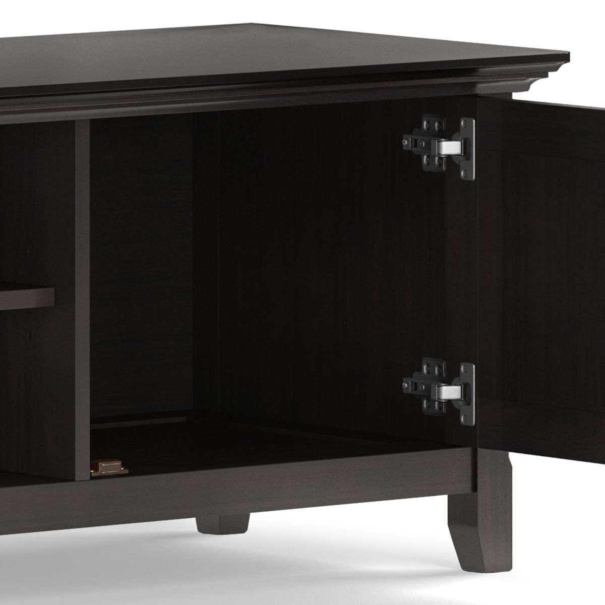 Amherst - Low TV Media Stand - Hickory Brown by Simpli-Home | Bel Furniture