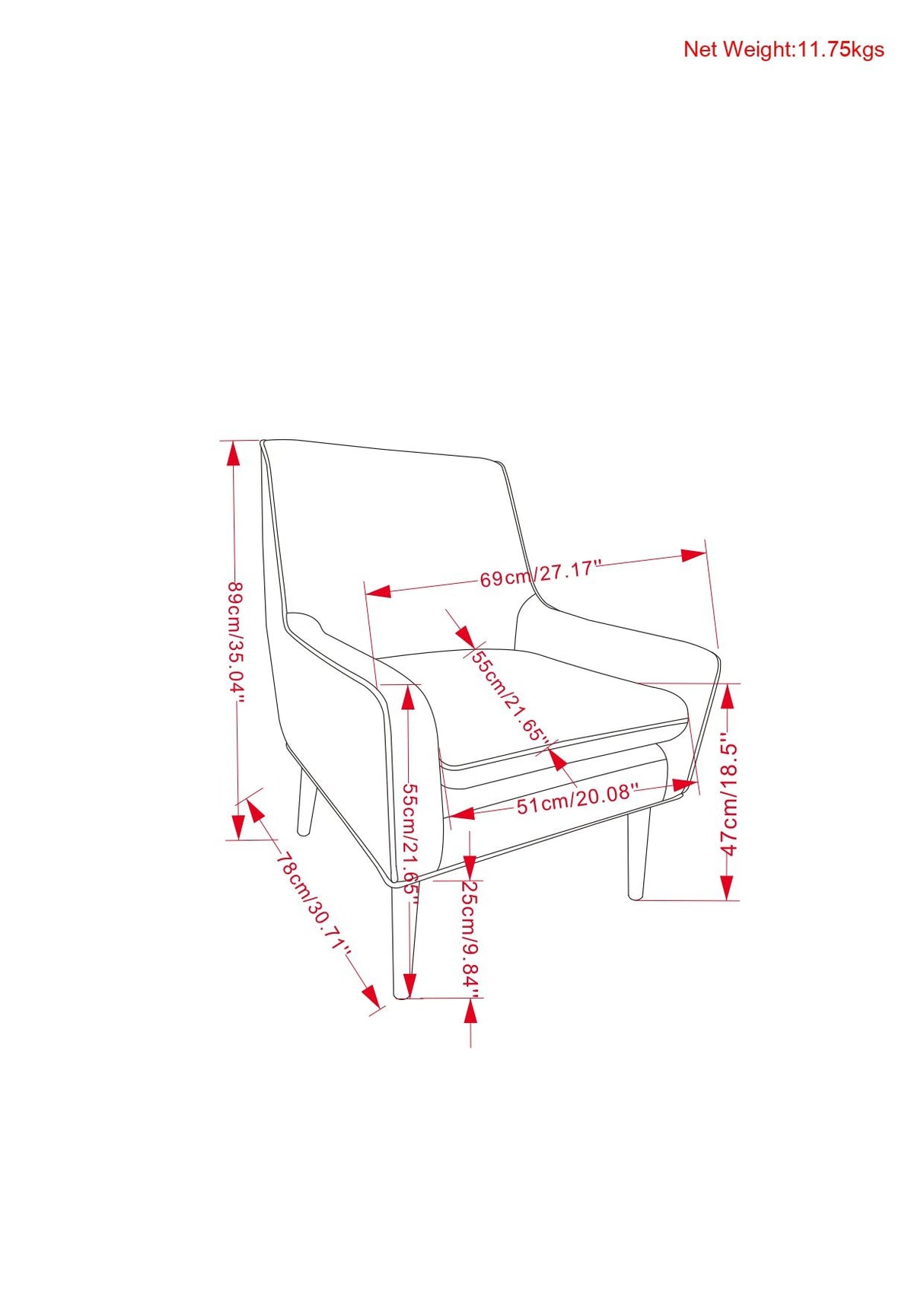 Robson - Accent Chair - Distressed Saddle Brown by Simpli-Home | Bel Furniture