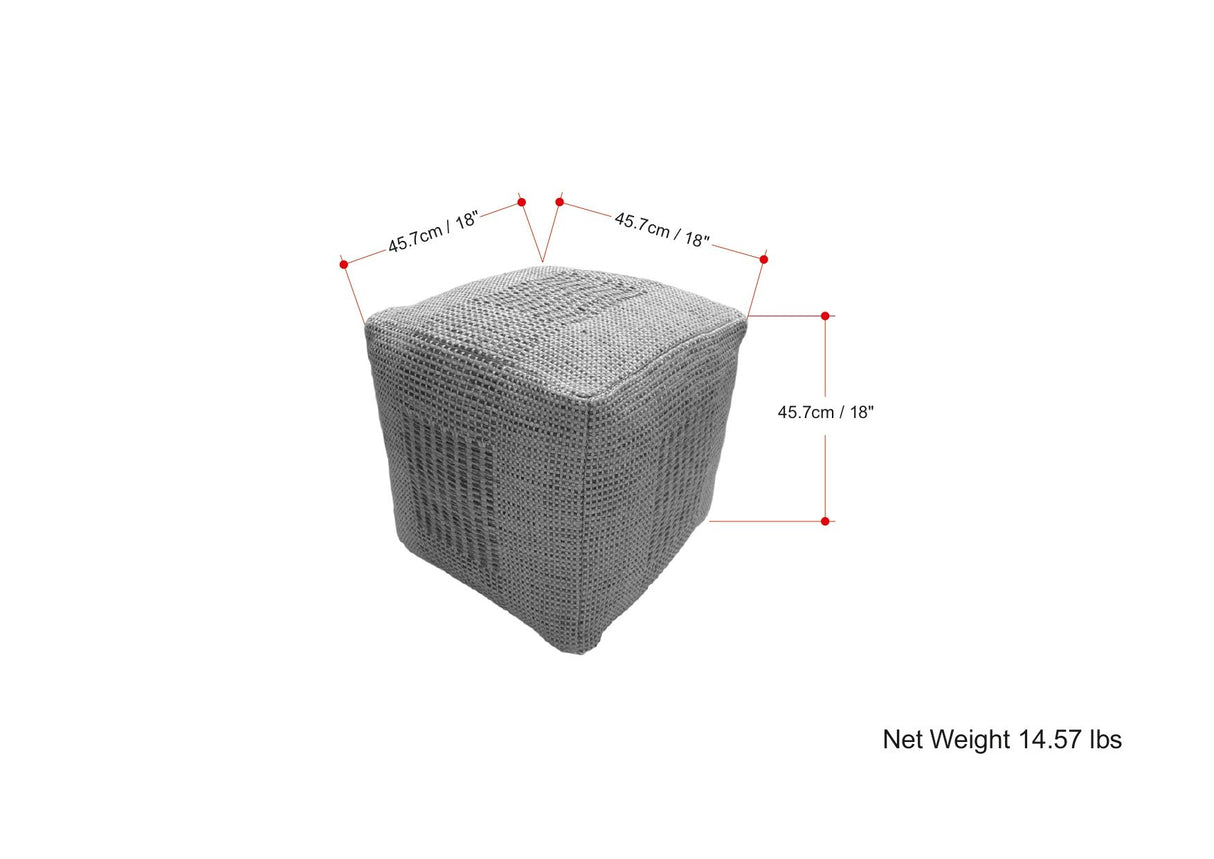 Delilah - Square Woven Pouf - Natural by Simpli-Home | Bel Furniture