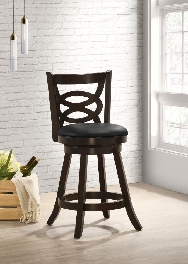 Calecita - Wood Swivel Counter Stool (Set of 2) by CoasterEssence | Bel Furniture