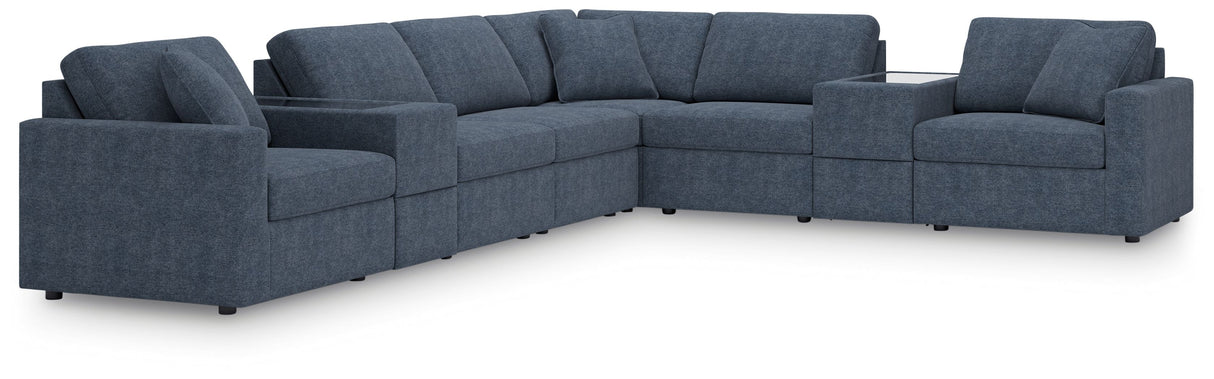 Modmax - Ink - Sectional Blue 8 Pc. Sectional With 2 Storage Consoles by Signature Design by Ashley® | Bel Furniture