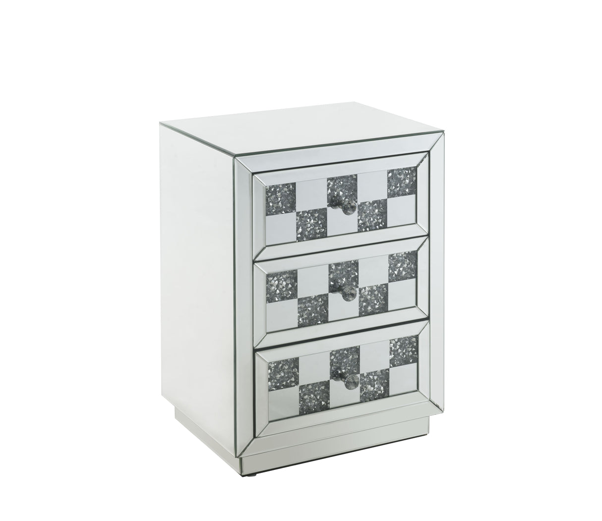 Noralie - Mirrored Faux Diamonds Accent Table - Silver by Urban Nest | Bel Furniture