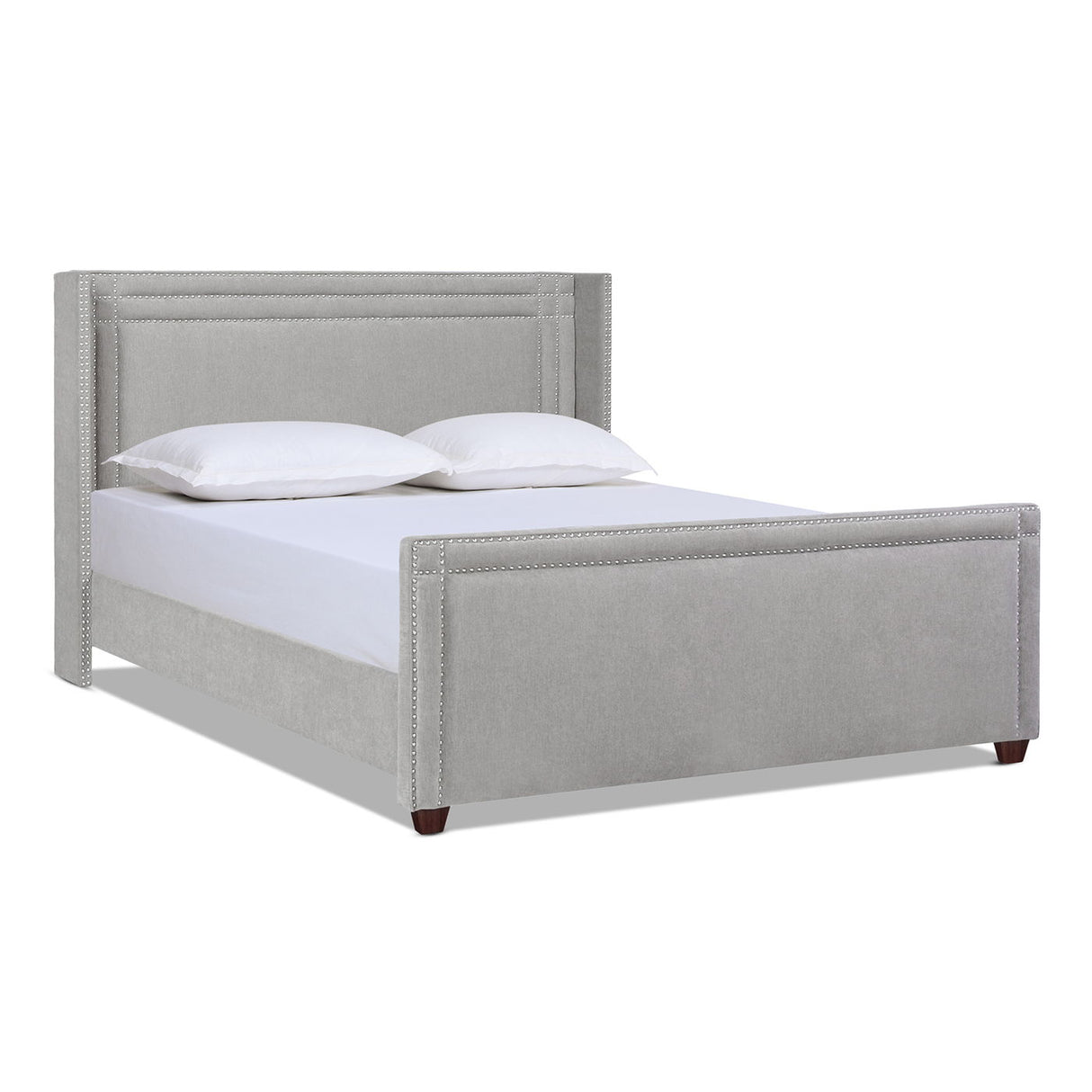 Elle - Wingback Upholstered King Bed - Silver Gray by Jennifer Taylor Home | Bel Furniture