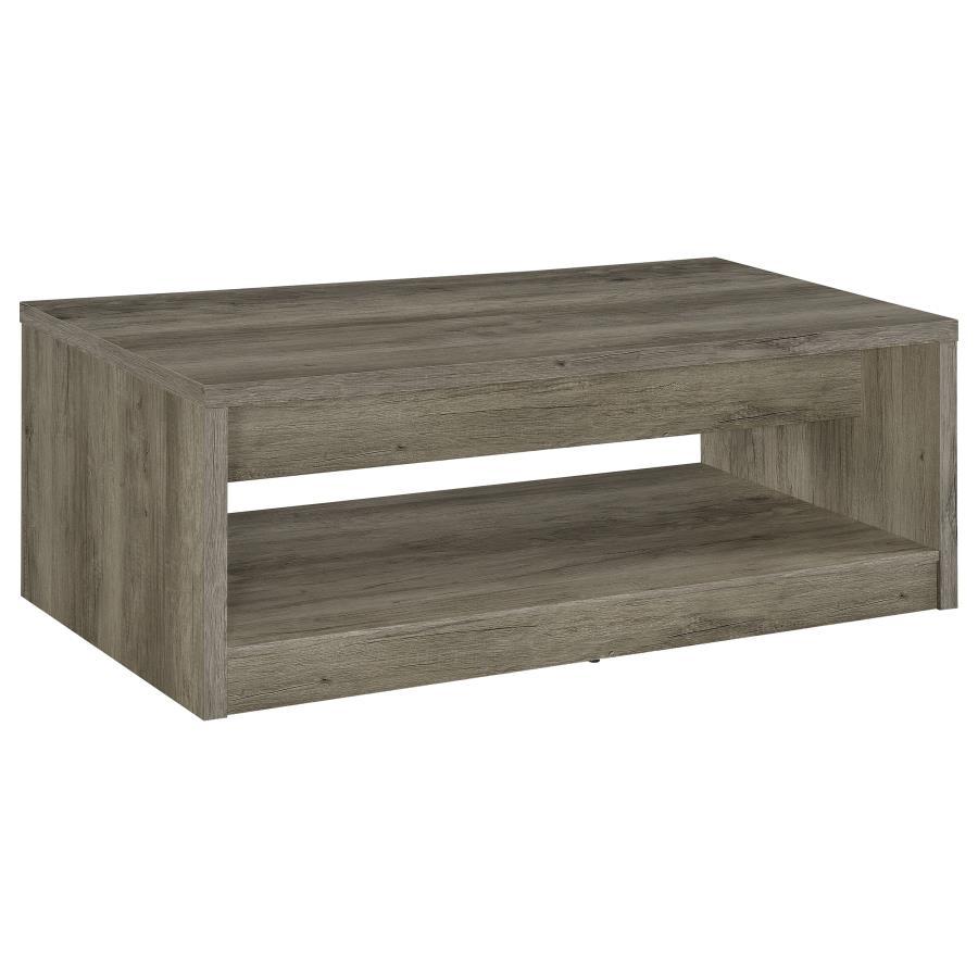 Felix - 2-Drawer Engineered Wood Coffee Table - Gray Driftwood by Coaster Fine Furniture | Bel Furniture