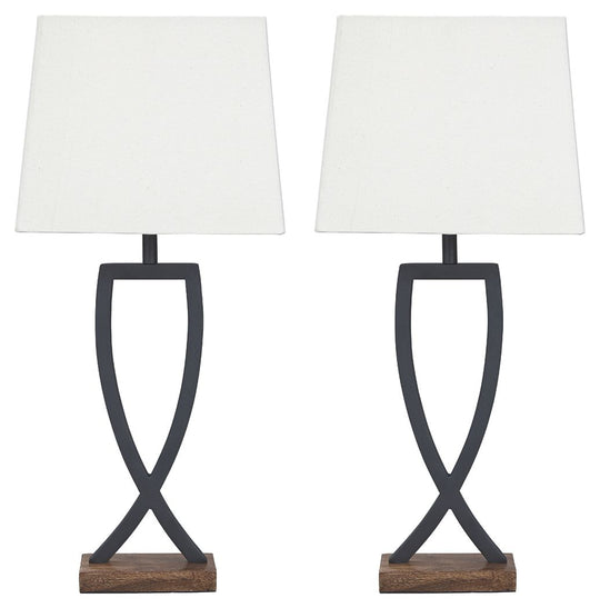 Makara Metal Table Lamp (Set of 2) Black and Brown