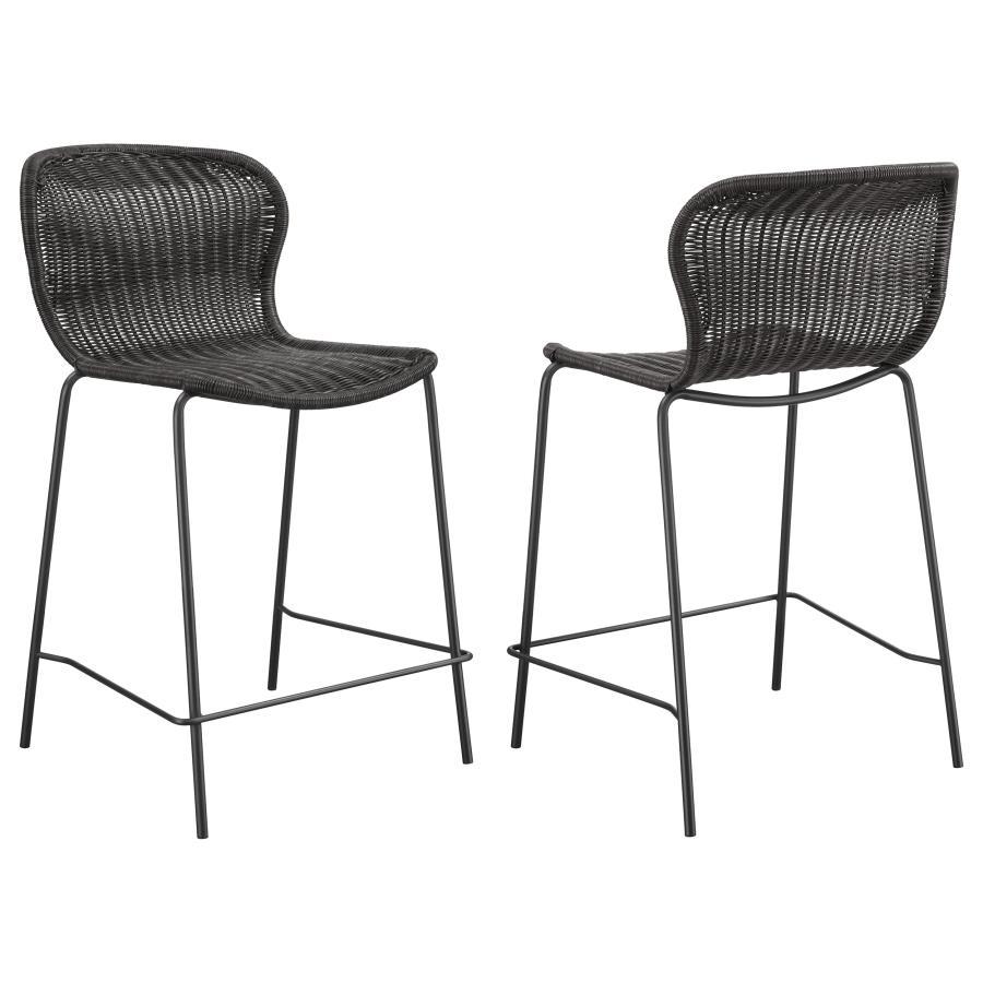 Mckinley - Faux Rattan Metal Chair (Set of 2) Dark Brown 22.25"W x 23"D x 36.75"H by CoasterEssence | Bel Furniture