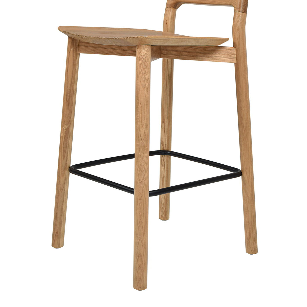 Sven - Modern Minimalist Low Back Counter Stool - Natural Blonde Ash by Jennifer Taylor Home | Bel Furniture