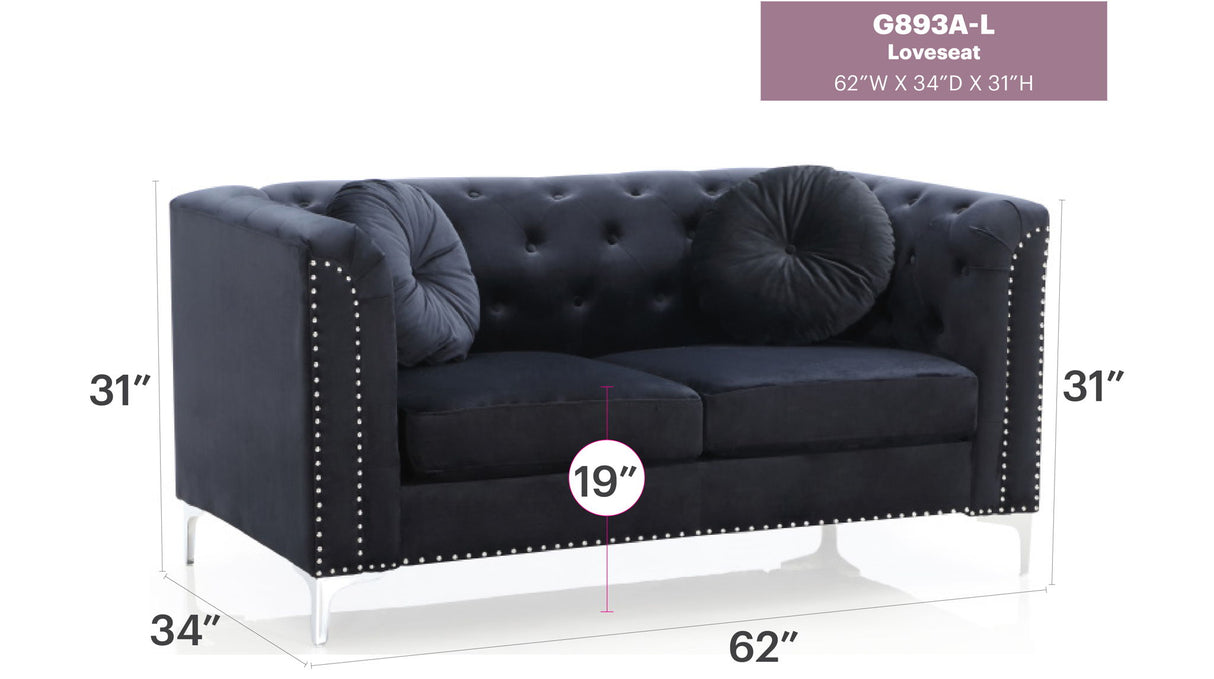 Stylish Sloped Arm Loveseat