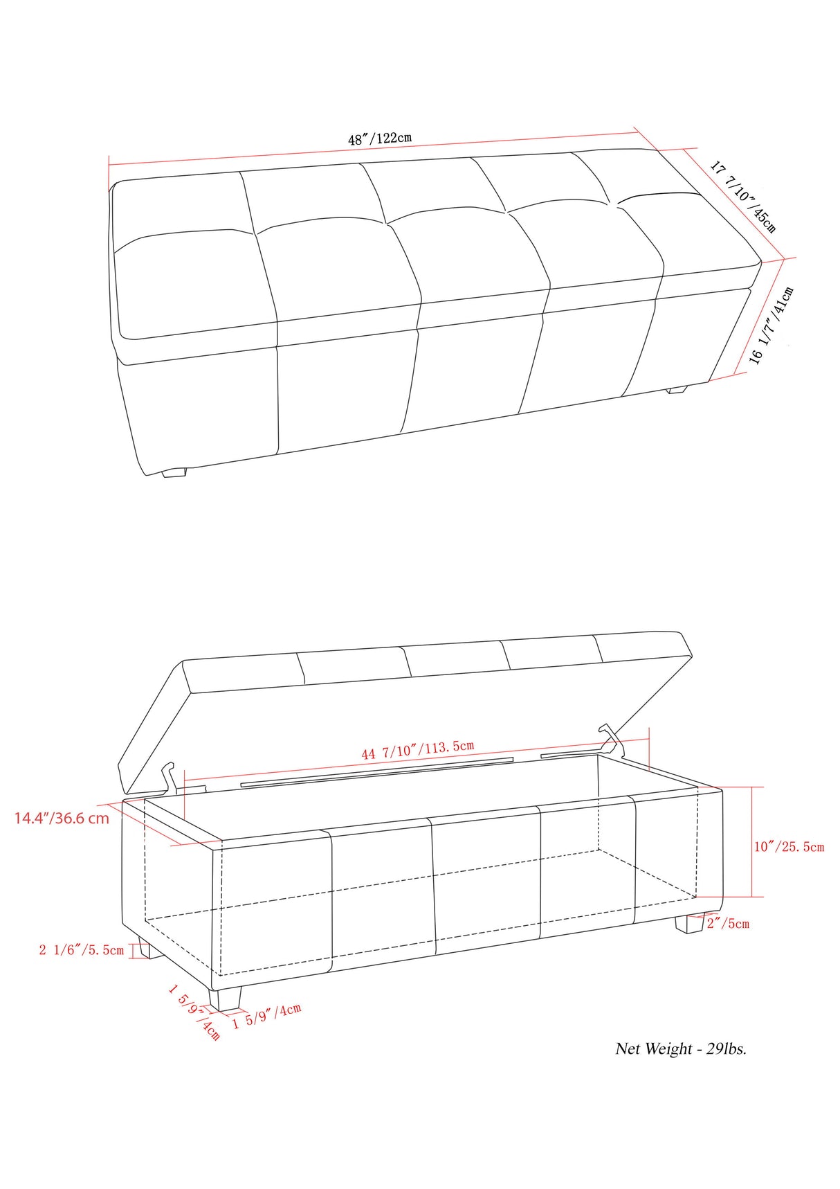 Castleford - Contemporary Storage Ottoman by Simpli-Home | Bel Furniture