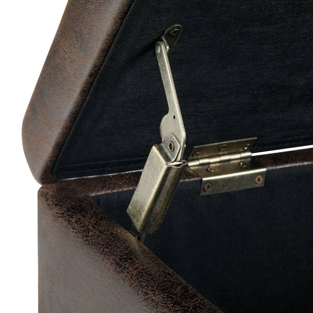 Dover - Storage Ottoman Bench - Distressed Brown by Simpli-Home | Bel Furniture