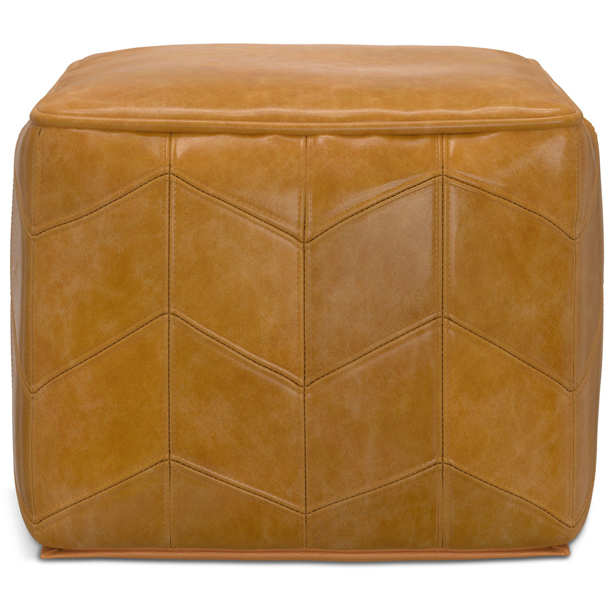 Morden - Square Pouf - Brown by Simpli-Home | Bel Furniture