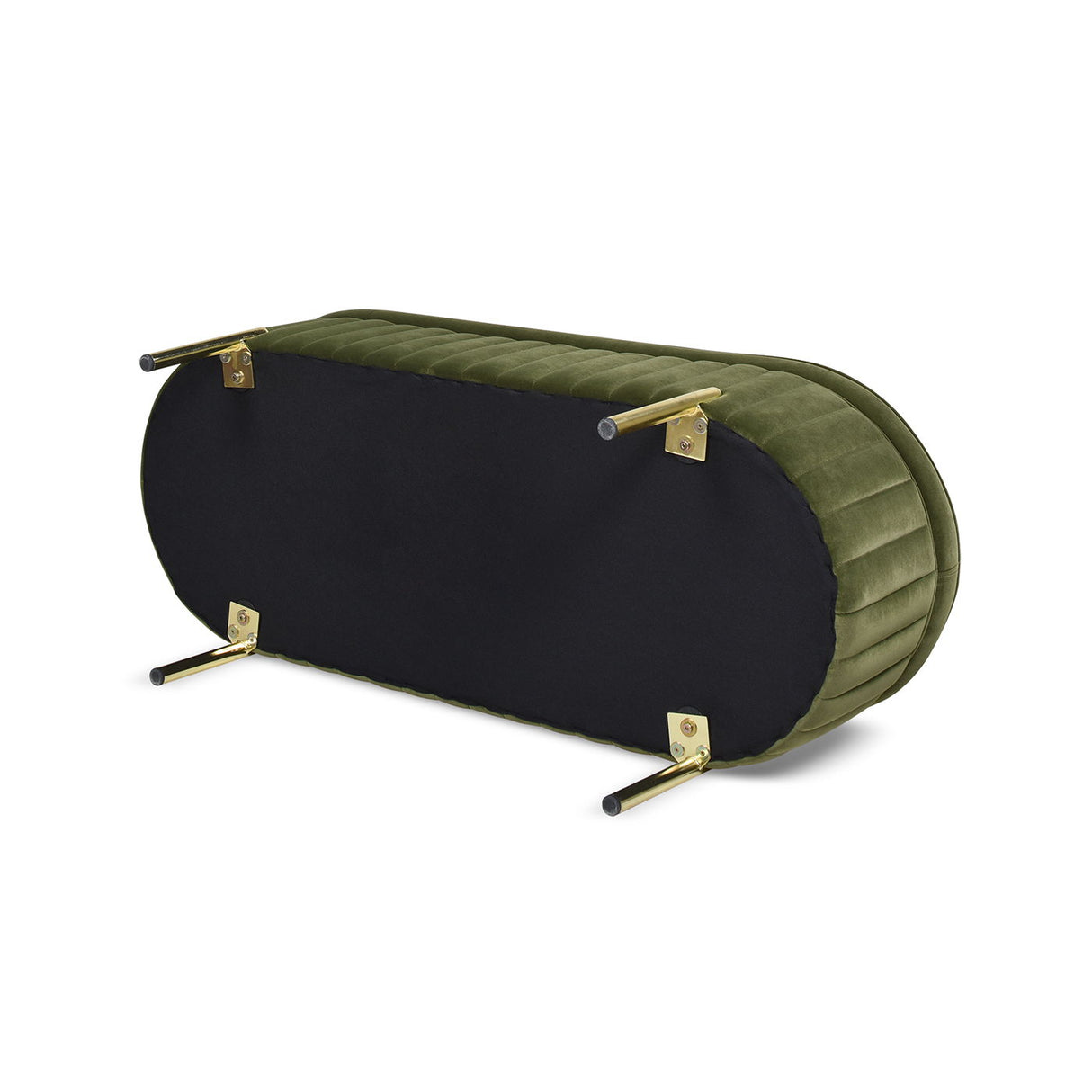 Chloe - Modern Glam Storage Bench - Olive Green by Jennifer Taylor Home | Bel Furniture