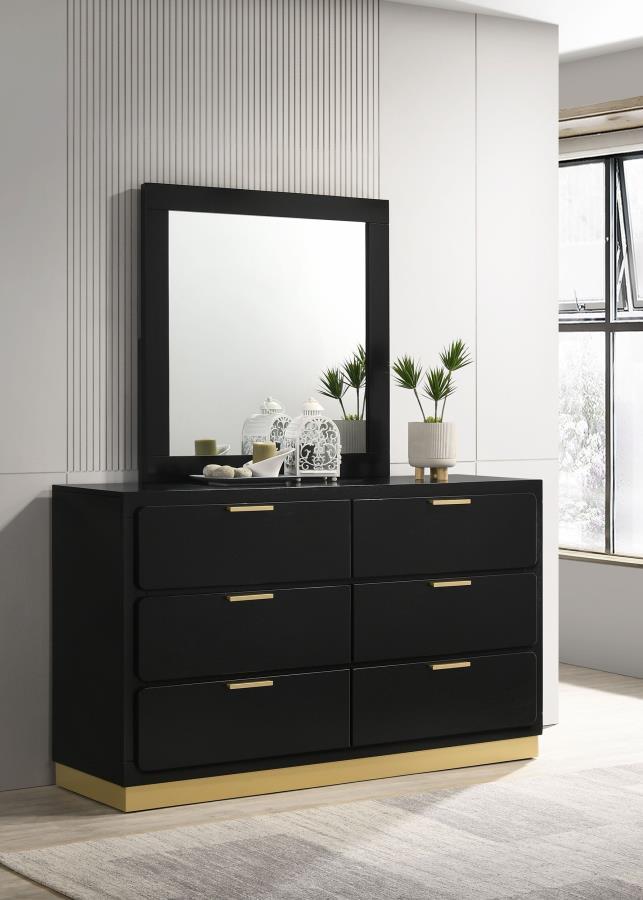 Caraway - 6-Drawer Bedroom Dresser With Mirror by Coaster Fine Furniture | Bel Furniture