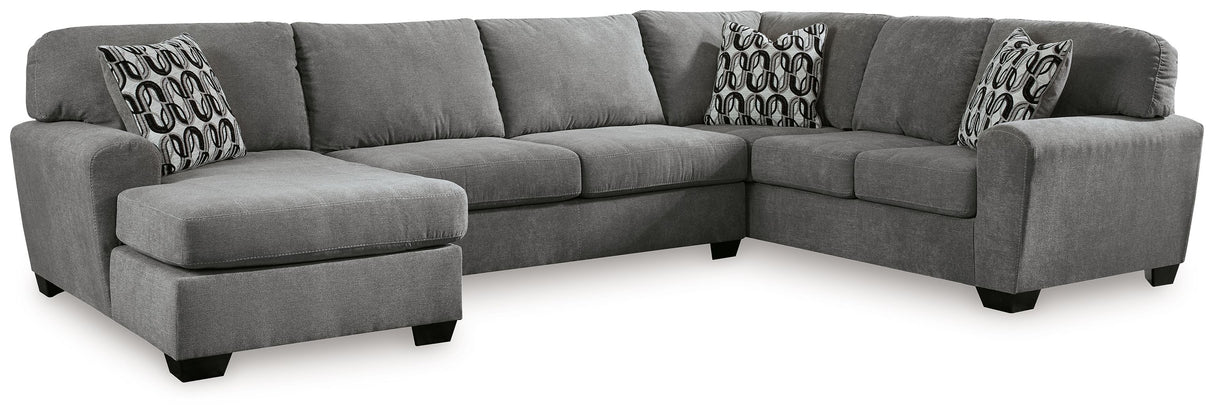 Birkdale Court - Sectional Gray 3 Pc. Left Arm Facing Corner Chaise Sectional by Benchcraft® | Bel Furniture