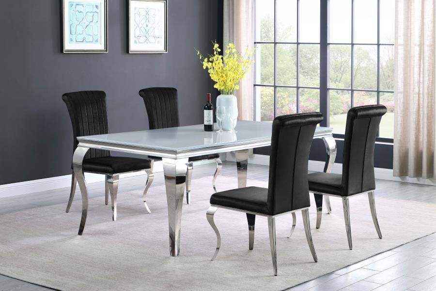 Carone - Rectangle Dining Set White 5 Pc. Table, 4 Chairs by CoasterElevations | Bel Furniture