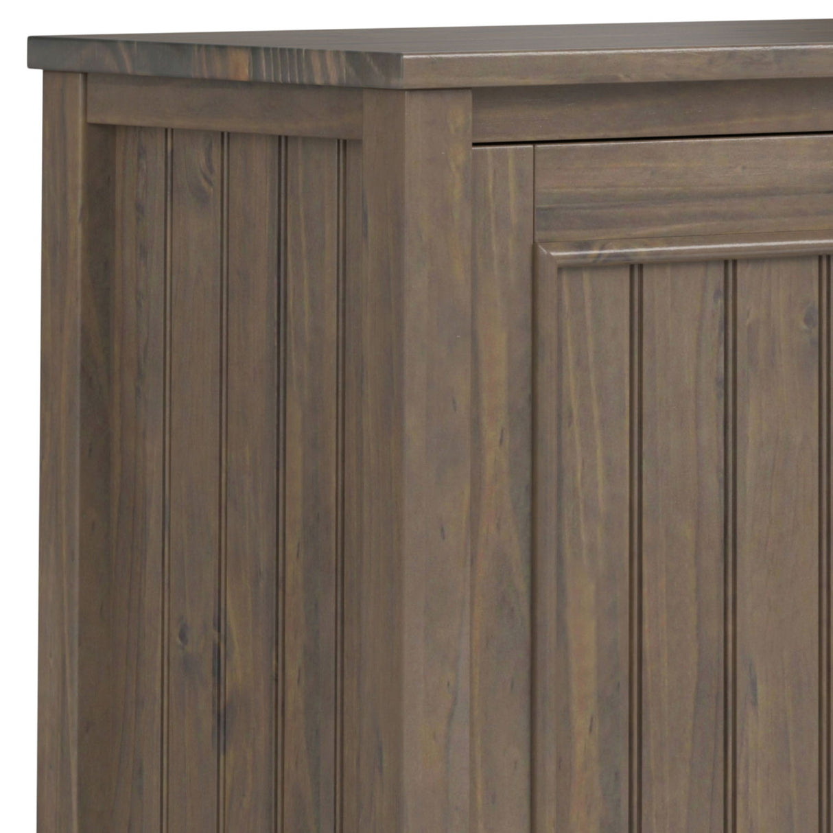 Lev - Low Storage Cabinet - Smoky Brown by Simpli-Home | Bel Furniture