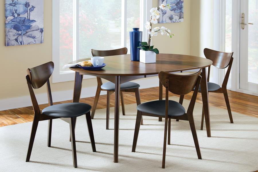 Jedda - 5 Piece Oval Dining Table Set - Dark Walnut by CoasterEveryday | Bel Furniture