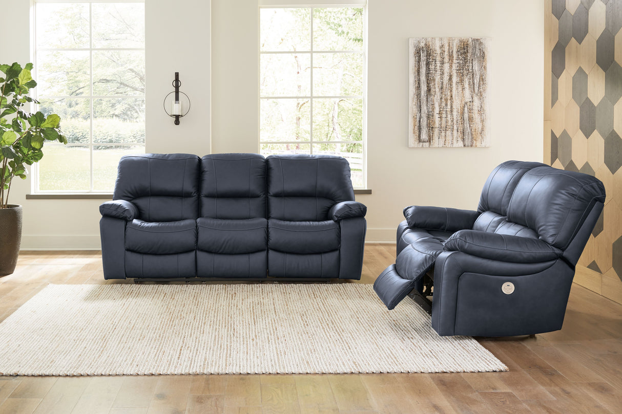 Leesworth - Reclining Living Room Set Blue 2 Pc. Sofa, Loveseat by Signature Design by Ashley® | Bel Furniture