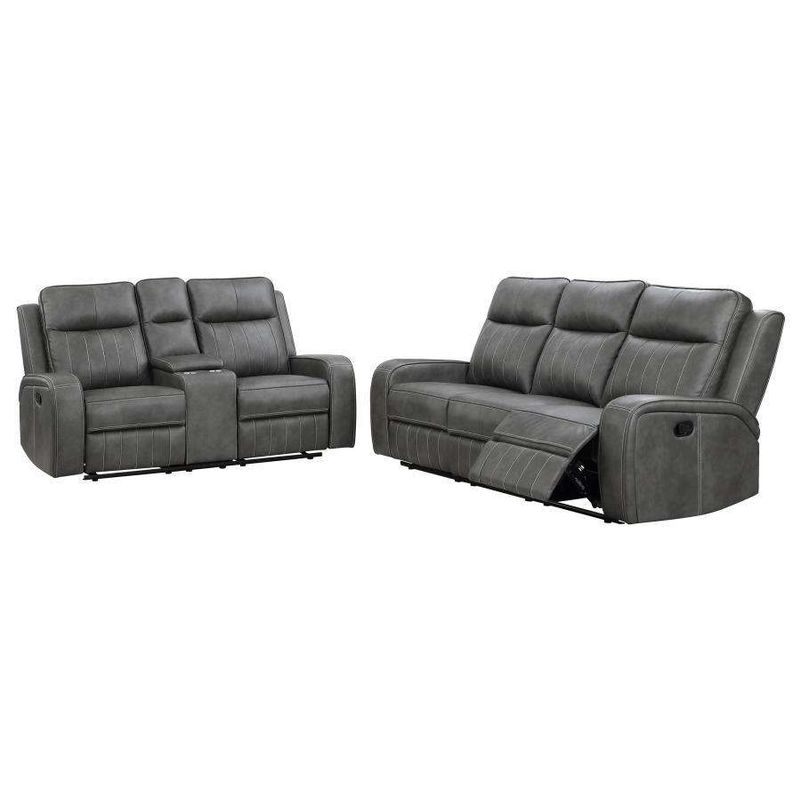 Raelynn - Upholstered Reclining Sofa Set by Coaster Fine Furniture | Bel Furniture