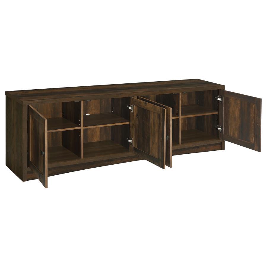 Laughlin - 4 Door Engineered Wood TV Stand - Dark Pine by CoasterEveryday | Bel Furniture