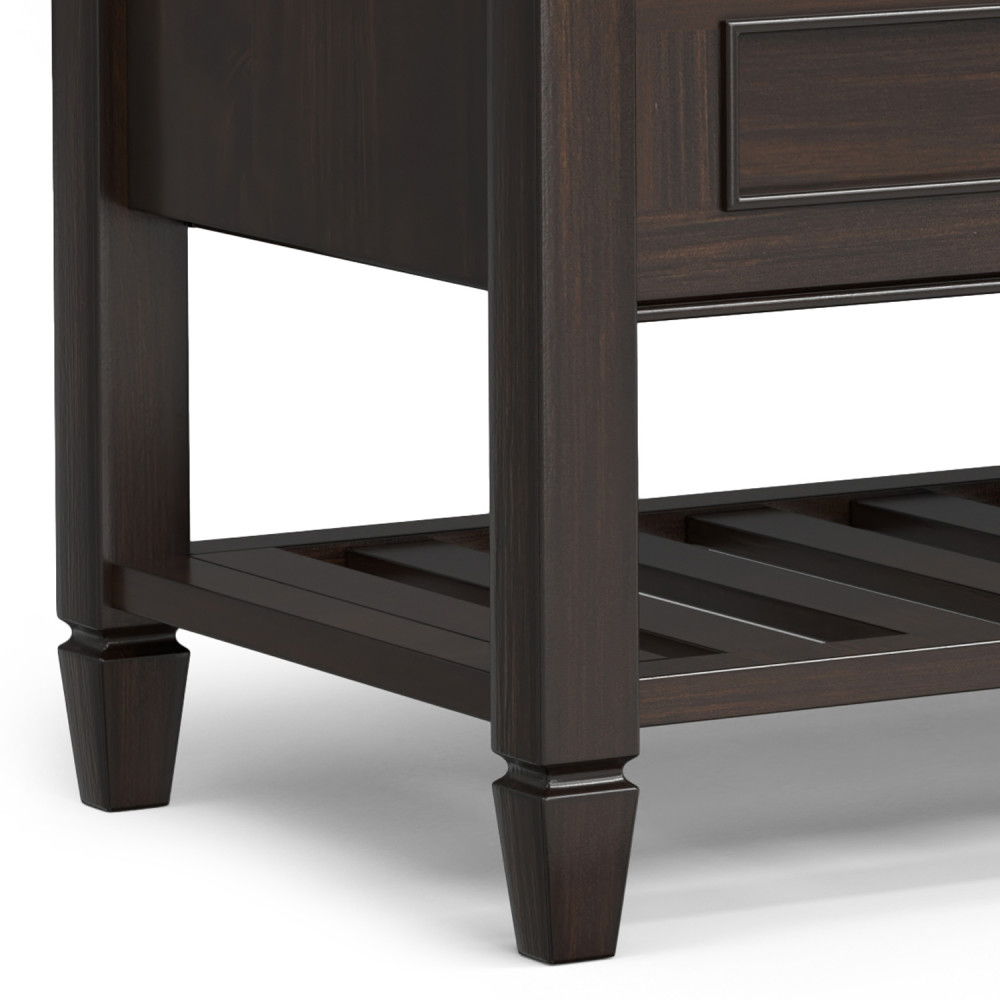 Connaught - Entryway Storage Bench With Shelf - Chestnut by Simpli-Home | Bel Furniture