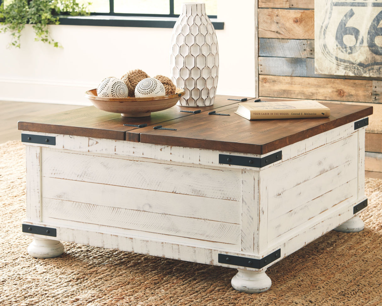 Wystfield - White / Brown - Cocktail Table with Storage by Signature Design by Ashley® | Bel Furniture