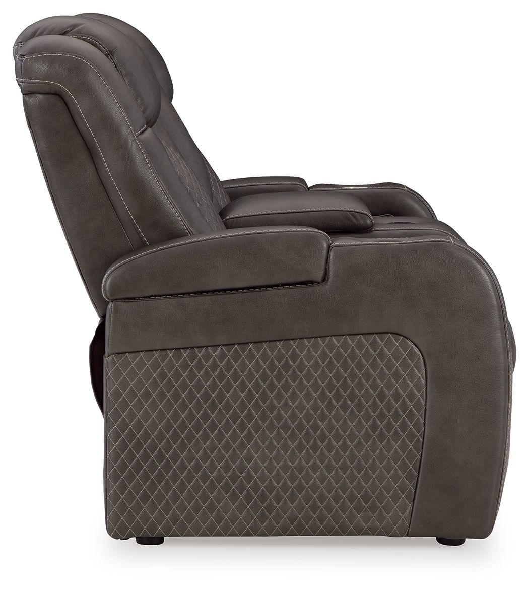 Fyne-dyme - Power Reclining Loveseat With Console/Adj Hdrst by Signature Design by Ashley® | Bel Furniture