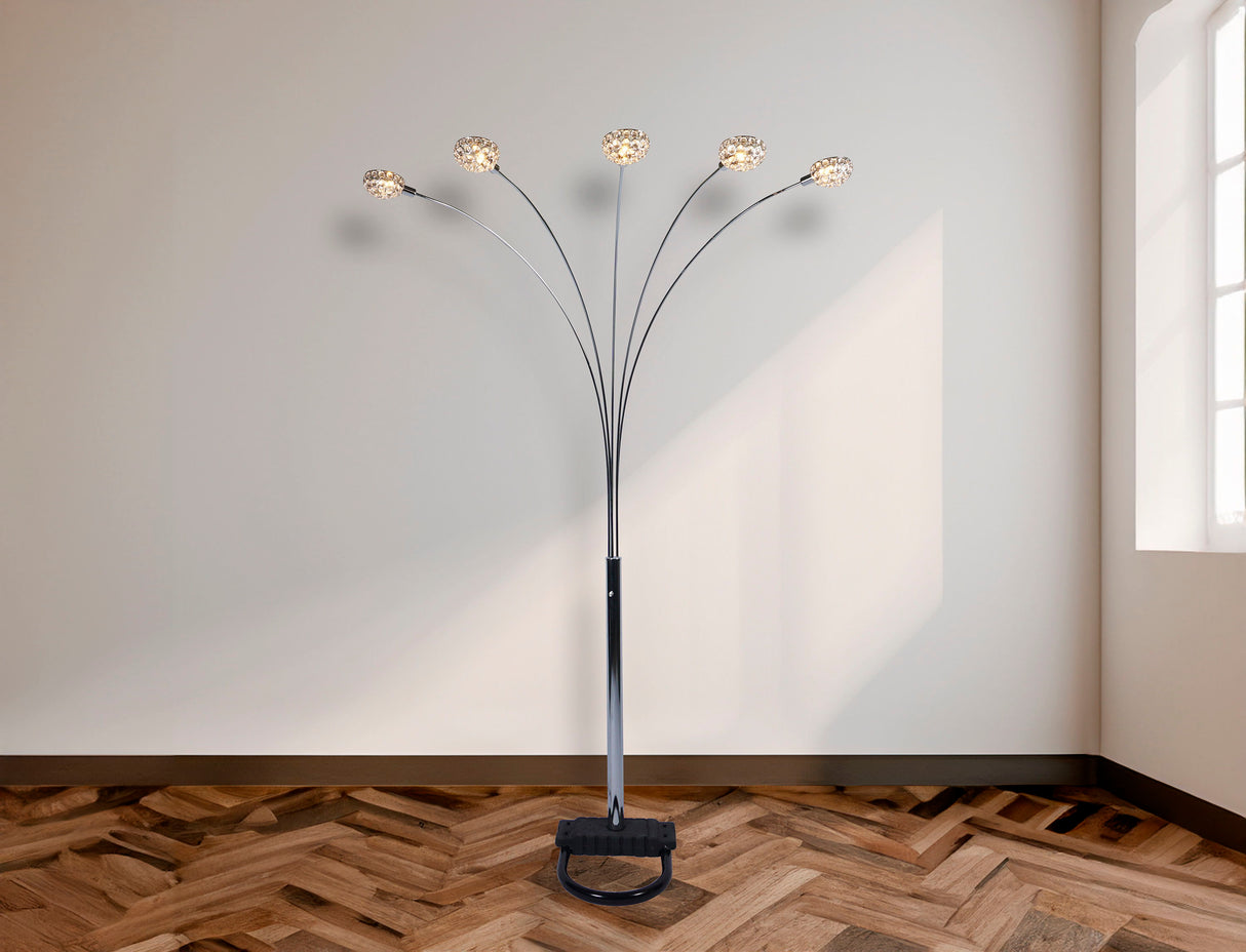 Half Moon Floor Lamp - Black by Crown Mark | Bel Furniture