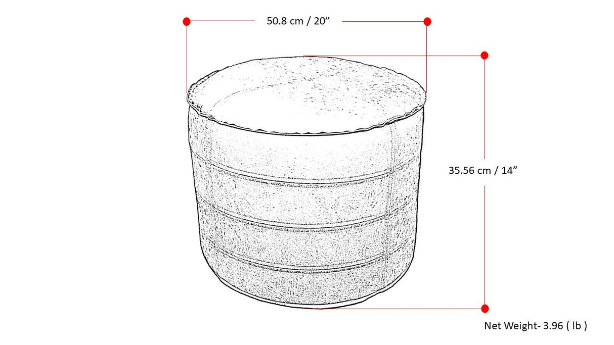 Brody - Round Pouf by Simpli-Home | Bel Furniture