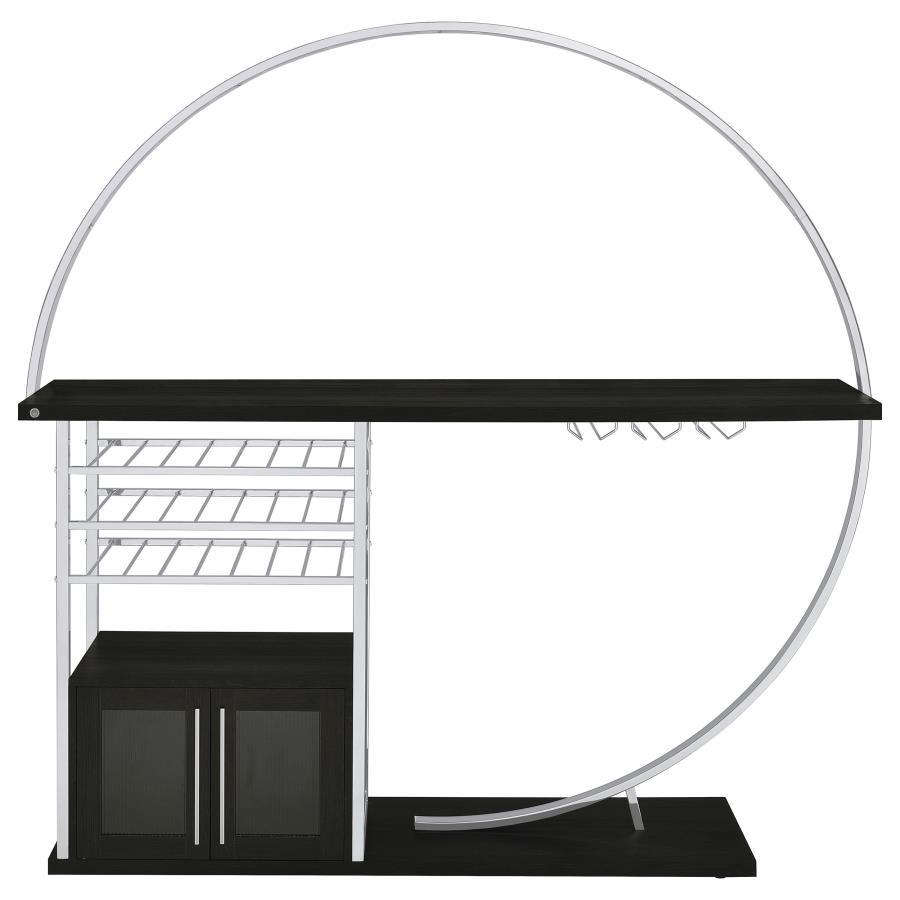 Risley - 2-Door Circular LED Home Bar With Wine Storage by Coaster Fine Furniture | Bel Furniture