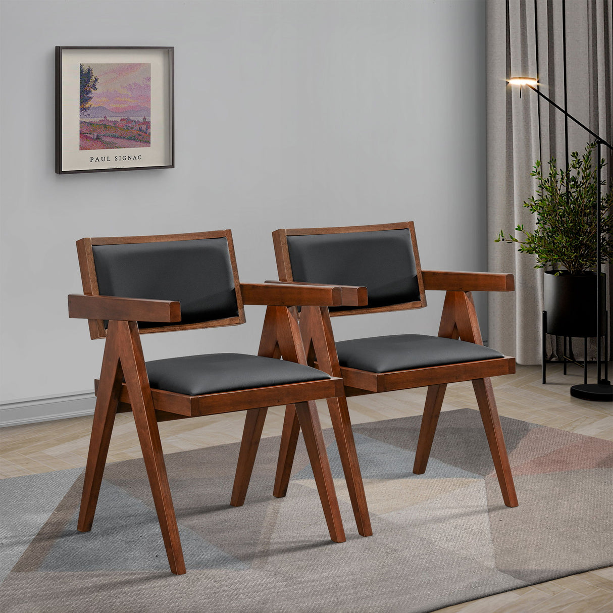 Athena - Dining Chair (Set of 2) - Black / Brown by Ashcroft Furniture | Bel Furniture