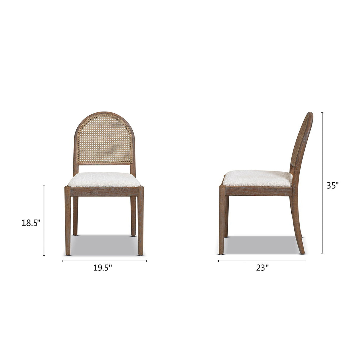 Panama - Curved Cane Side Dining Chair (Set of 2) by Jennifer Taylor Home | Bel Furniture