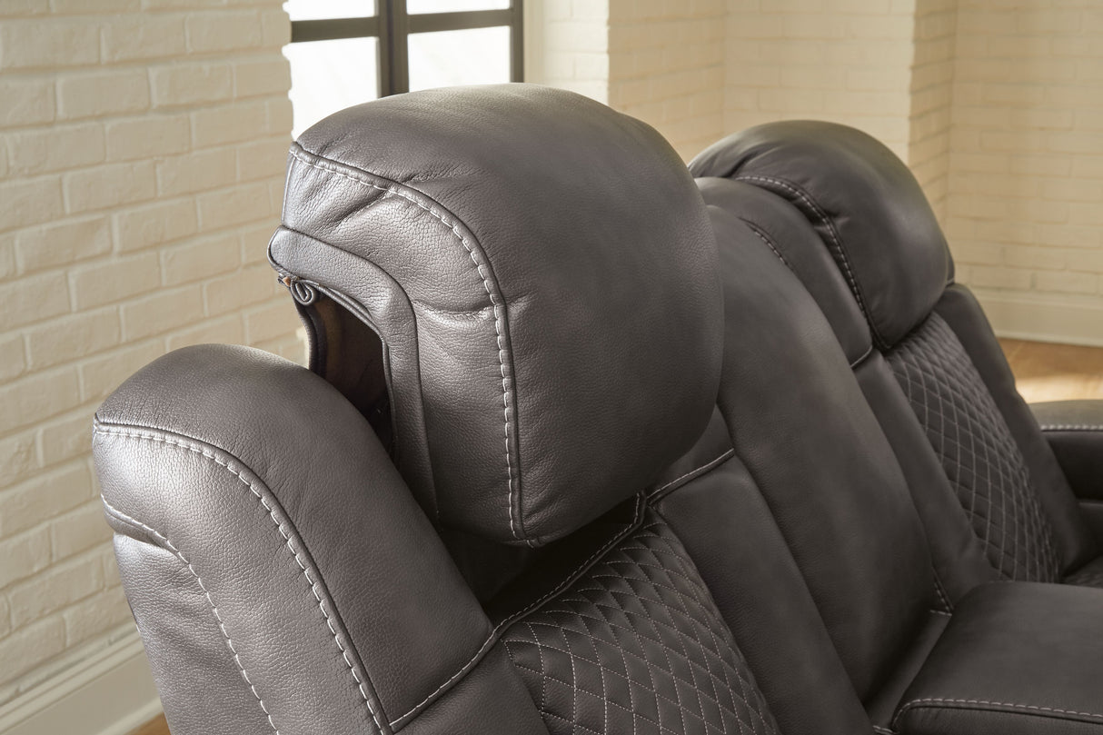 Fyne-dyme - Power Reclining Loveseat With Console/Adj Hdrst by Signature Design by Ashley® | Bel Furniture