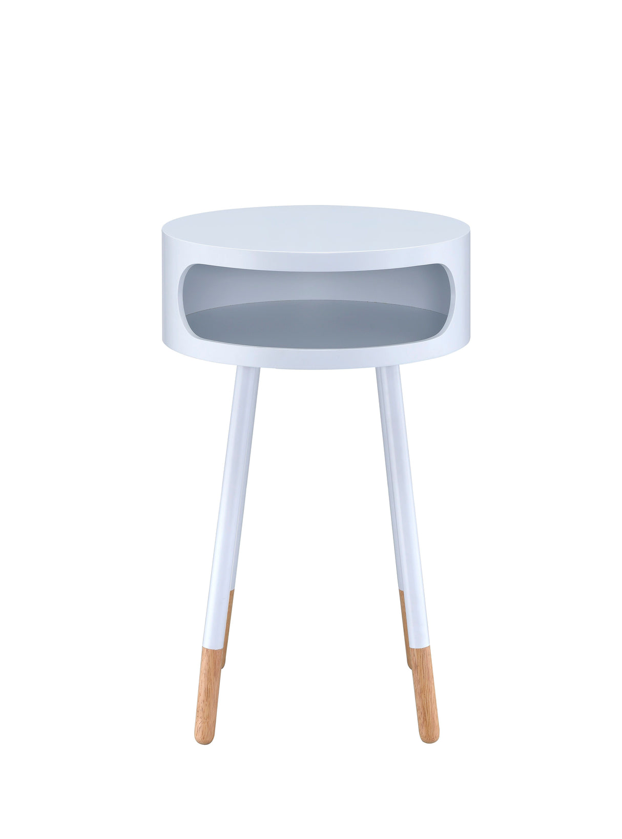 Sonria - Round Accent Table - Natural White by Urban Nest | Bel Furniture