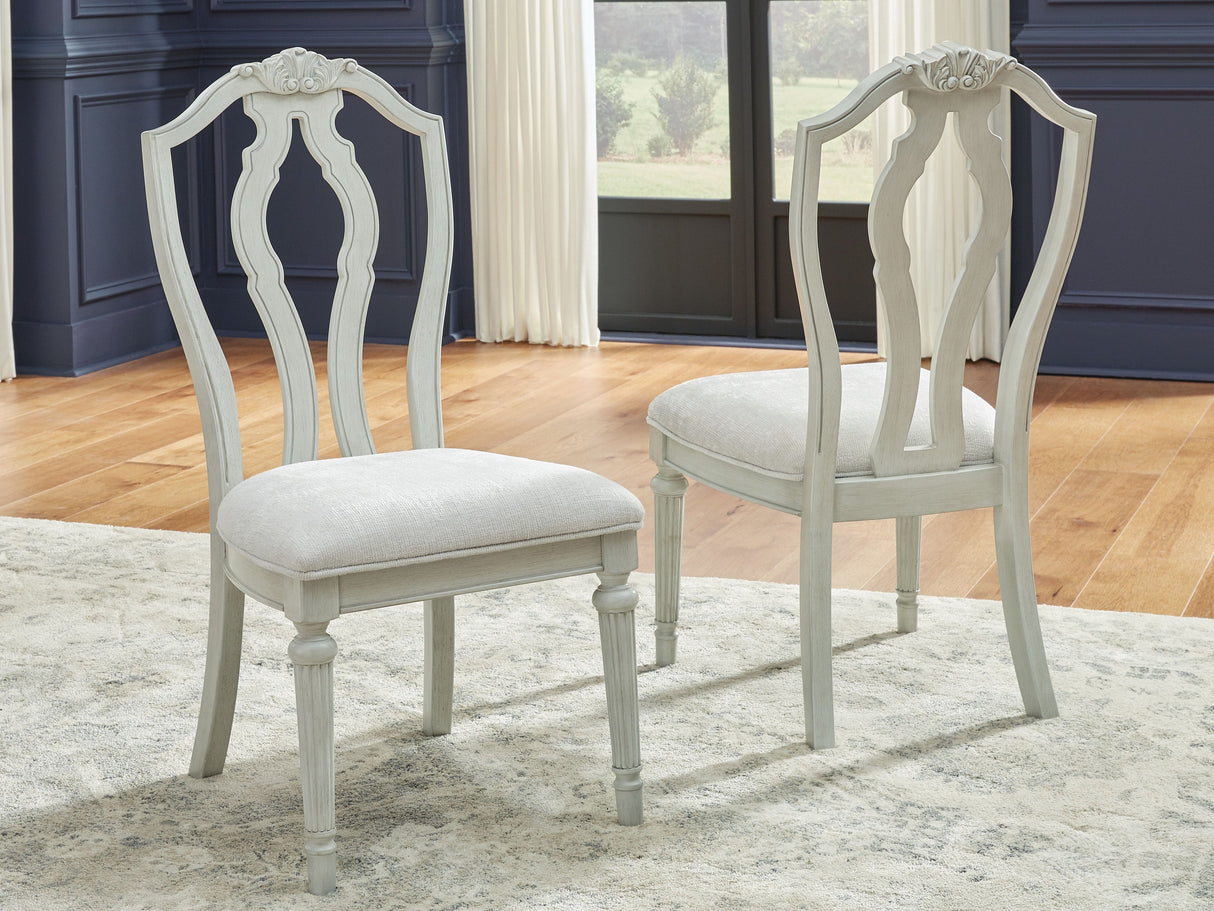 Montelaine - Antique White - Dining Upholstered Side Chair (Set of 2) by Benchcraft® | Bel Furniture