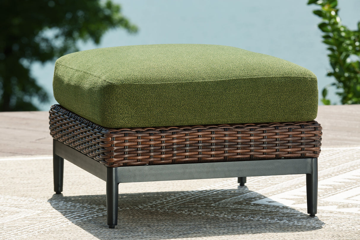 Horizon Hall - Brown / Green - Ottoman With Cushion by Signature Design by Ashley® | Bel Furniture