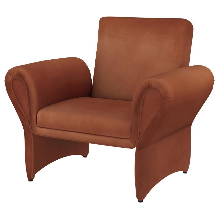 Liana - Upholstered Roll Arm Accent Armchair - Rust by Coaster Fine Furniture | Bel Furniture