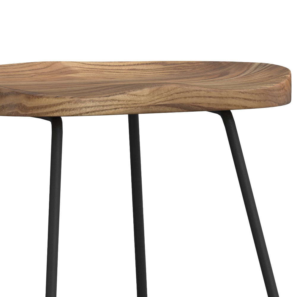 Amberly - Rustic Saddle Bar Stool (Set of 2) by Simpli-Home | Bel Furniture