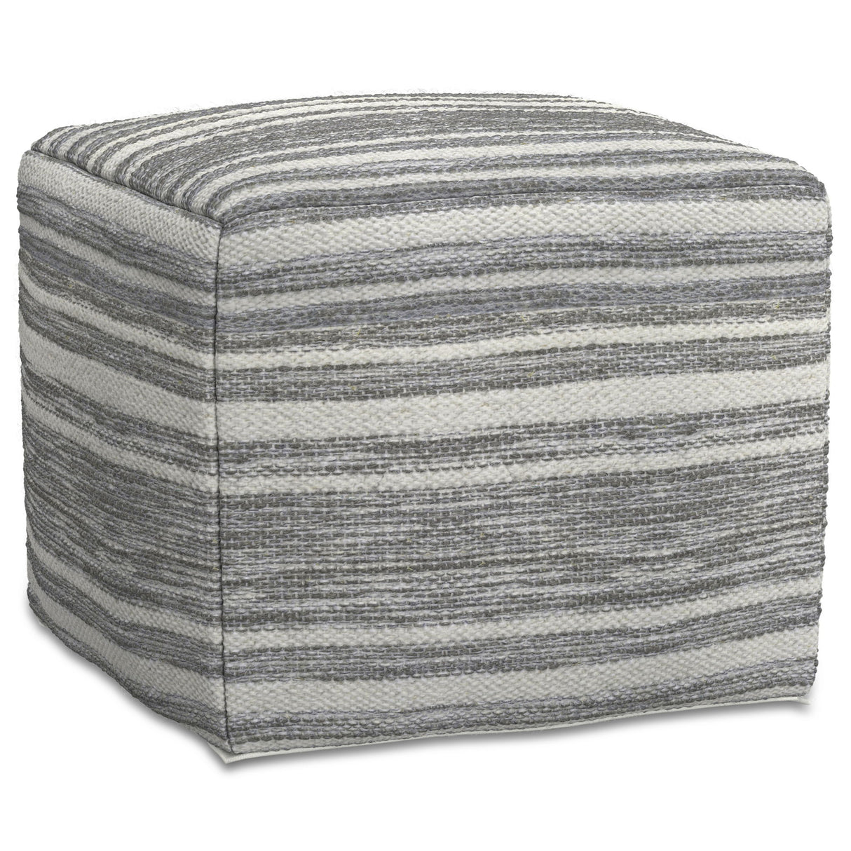 Carina - Square Woven Pouf - Black White by Simpli-Home | Bel Furniture