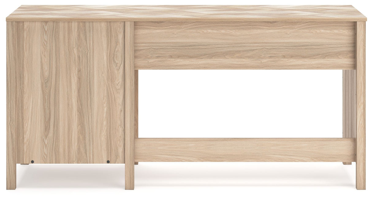 Battelle - Tan - Home Office Desk by Signature Design by Ashley® | Bel Furniture