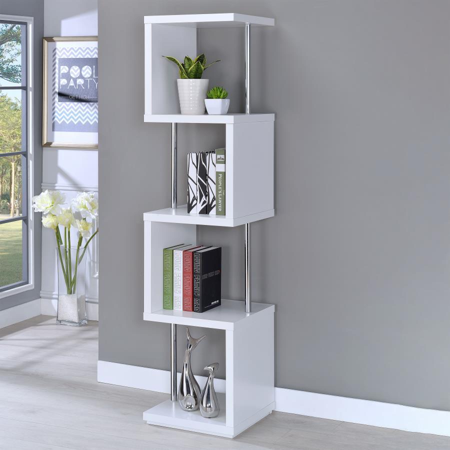 Baxter - 4-shelf Bookcase by CoasterEveryday | Bel Furniture