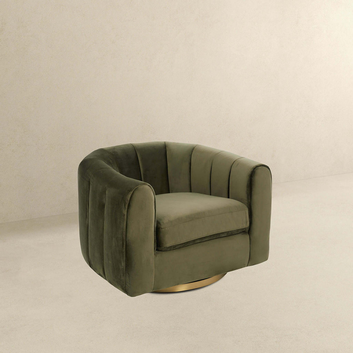 Cosey - Swivel Chair - Gold / Green / Olive Green by Ashcroft Furniture | Bel Furniture