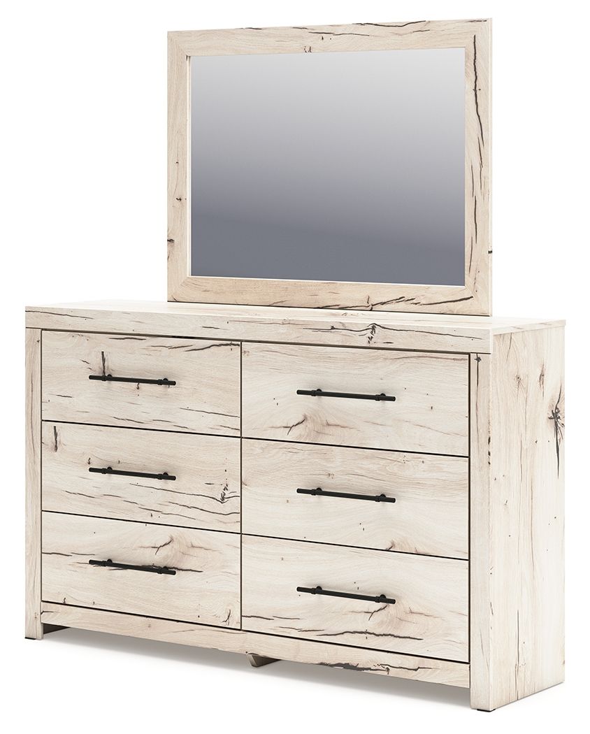 Lawroy - Light Natural - Dresser And Mirror by Benchcraft® | Bel Furniture