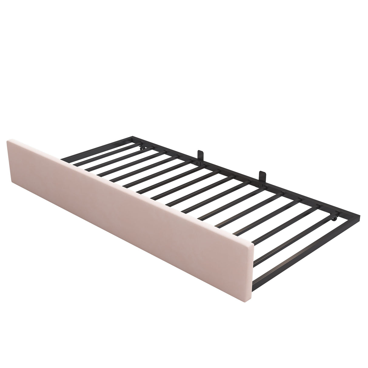 Upholstered Daybed With Metal Slatted Base