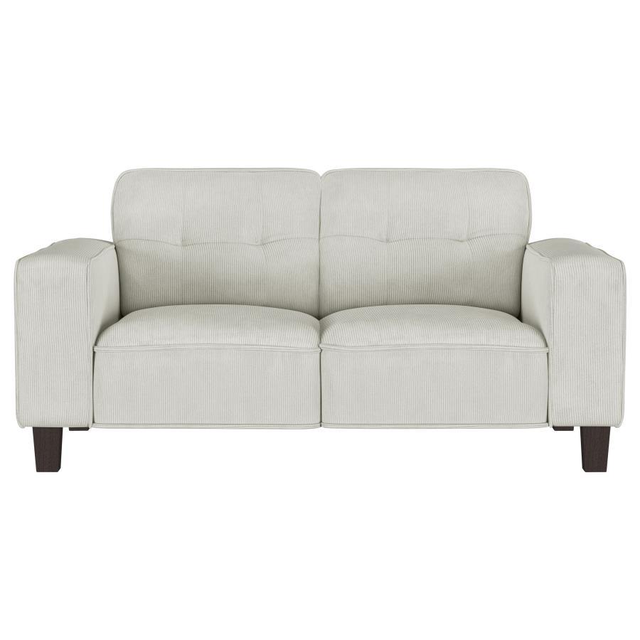 Deerhurst - Upholstered Track Arm Tufted Loveseat - Greige by Coaster Fine Furniture | Bel Furniture