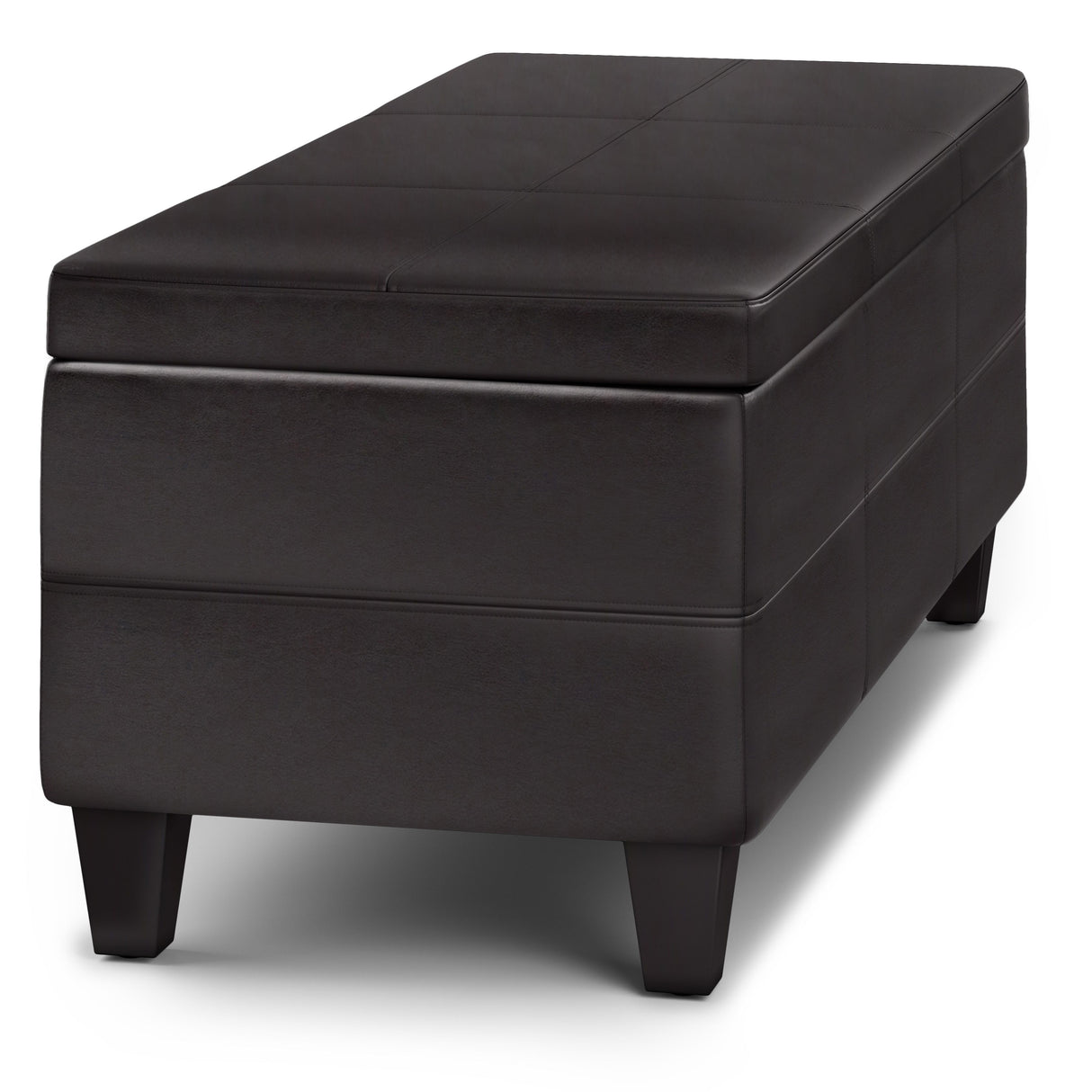 Avalon - Lift Top Rectangular Storage Ottoman - Tanners Brown by Simpli-Home | Bel Furniture