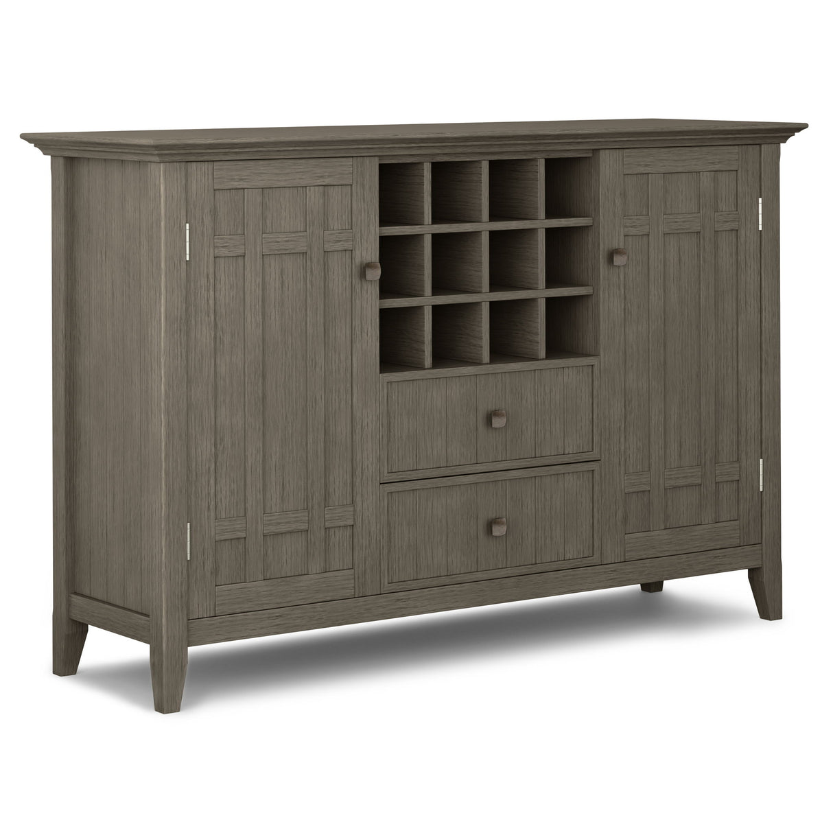 Bedford - Sideboard Buffet And Wine Rack Dark Gray by Simpli-Home | Bel Furniture