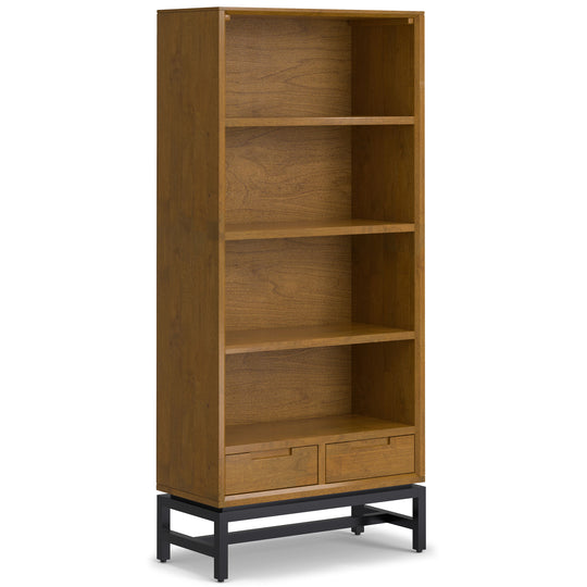 Banting - Mid Century Handcrafted Bookcase Light Brown by Simpli-Home | Bel Furniture