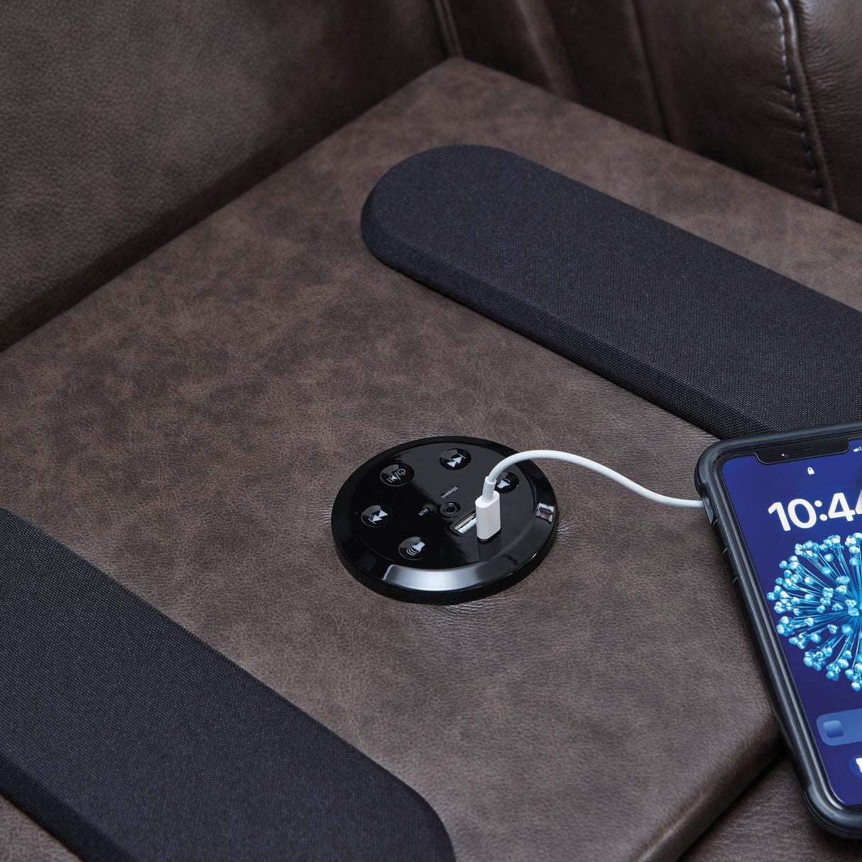 Crossplex - Smoke - Power Recline Sofa With Adjustable Headrest by Signature Design by Ashley® | Bel Furniture